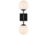 Neri 2-Light Black And White Glass Wall Sconce