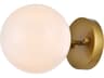 Mimi 1-Light Brass And Frosted White Glass Wall Sconce