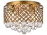 Tully 4-Light Brass And Clear Crystal Drum Flush Mount