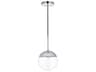 Eclipse 1-Light Chrome Glass Globe Mini Pendant