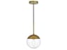 Eclipse 1-Light Brass Glass Globe Mini Pendant