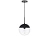 Eclipse 1-Light Black Glass Globe Mini Pendant