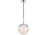 Eclipse 1-Light Chrome Glass Globe Mini Pendant
