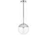 Eclipse 1-Light Chrome Glass Globe Mini Pendant