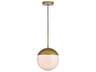Eclipse 1-Light Brass Glass Globe Mini Pendant