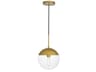 Eclipse 1-Light Brass Glass Globe Mini Pendant