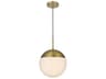 Eclipse 1-Light Satin Gold Globe Mini Pendant