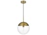 Eclipse 1-Light Satin Gold Globe Mini Pendant