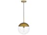 Eclipse 1-Light Brass Glass Globe Mini Pendant