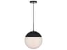 Eclipse 1-Light Black Glass Globe Pendant