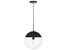 Eclipse 1-Light Black Glass Globe Pendant