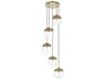 Eclipse 5-Light Satin Gold Globe Pendant