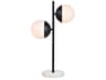 Eclipse Black Table Lamp with Frosted White Glass Shade
