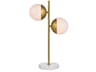 Eclipse Brass Table Lamp with Frosted White Glass Shade