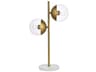Eclipse Brass Table Lamp with Clear Glass Shade