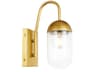 Kace 1-Light Brass Glass LED Wall Sconce
