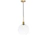 Emett 1-Light Brass Glass Globe Mini Pendant