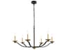Trey 6-Light Black And Brass Chandelier