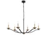 Trey 6-Light Black And Brass Chandelier