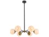 Briggs 6-Light Black And Brass White Glass Globe Chandelier