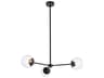 Briggs 3-Light Black And Clear Glass Globe Chandelier