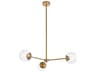 Briggs 3-Light Brass And Clear Glass Globe Chandelier