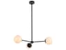 Briggs 3-Light Black And White Glass Globe Chandelier