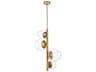 Wells 4-Light Brass And Clear Glass Globe Pendant