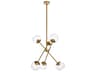 Axl 6-Light Brass And Clear Glass Globe Pendant