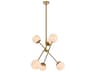 Axl 6-Light Brass And White Glass Pendant