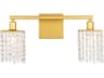 Phineas 2-Light Brass Crystal Vanity Light