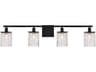 Phineas 4-Light Black And Clear Crystal Vanity Light