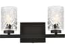 Cassie 2-Light Black And Clear Shade Glass Vanity Light