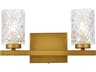 Cassie 2-Light Brass And Clear Shade Glass Vanity Light