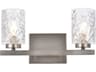 Cassie 2-Light Satin Nickel And Clear Shade Glass Vanity Light