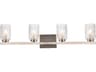 Cassie 4-Light Satin Nickel And Clear Shade Glass Vanity Light
