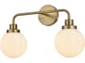 Hanson 2-Light Satin Gold Vanity Light
