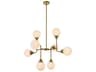 Hanson 8-Light Brass Glass Globe Chandelier