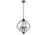 Sandara 4-Light Weathered Oak Brown Geometric Chandelier