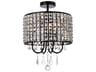 Elise 4-Light Black Crystal Drum Semi Flush Mount