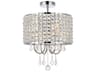 Elise 4-Light Chrome Crystal Drum Semi Flush Mount