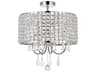 Elise 4-Light Chrome Crystal Drum Semi Flush Mount