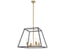 Declan 4-Light Black And Brass Geometric Pendant