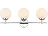 Ansley 3-Light Chrome Glass Vanity Light