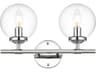 Ingrid 2-Light Chrome Glass Vanity Light