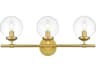 Ingrid 3-Light Brass Glass Vanity Light