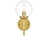 Ingrid 1-Light Brass Glass Wall Sconce