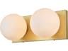 Jaylin 2-Light Brass Glass Vanity Light