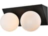 Jillian 2-Light Black Glass Vanity Light