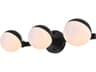 Majesty 3-Light Black Glass Vanity Light